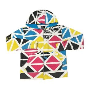 Volcom‎ Vintage Y2K Psychedelic Geometric AOP Zip Hoodie Size Small